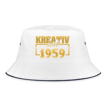Webdesigner 1959 - Bucket Hat - Weiß/Navy - Vorne