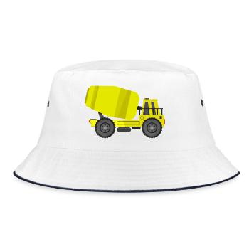 Concrete mixer truck - Bucket Hat - white/navy - Front