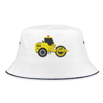 Road roller - Bucket Hat - white/navy - Front