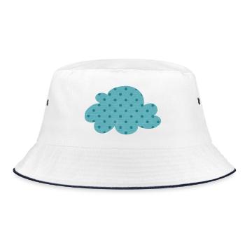 Cloud Dots Dots Weather Nursery Decoration Kids - Bucket Hat - white/navy - Front