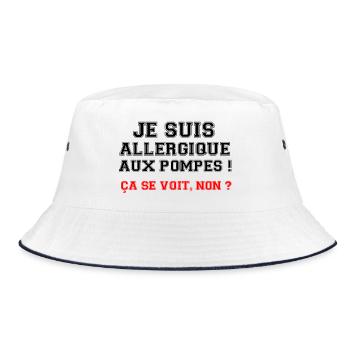 Ich bin allergisch gegen Pumpen! - Bucket Hat - Weiß/Navy - Vorne