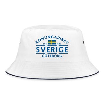Suède Göteborg Drapeau Emblème Vintage - Bob - blanc/marine - Devant