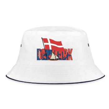 Drapeau et voilier du Danmark - Bob - blanc/marine - Devant