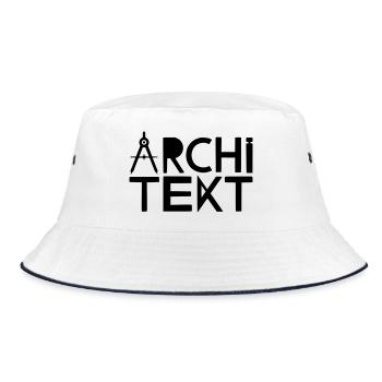 Architekt Schriftzug mit Zirkel - Bucket Hat - Weiß/Navy - Vorne