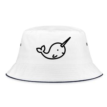 narwhal - Bucket Hat - white/navy - Front