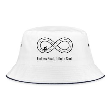 Endless Road, Infinite Soul: Infinity Symbol Road  - Bucket Hat - white/navy - Front