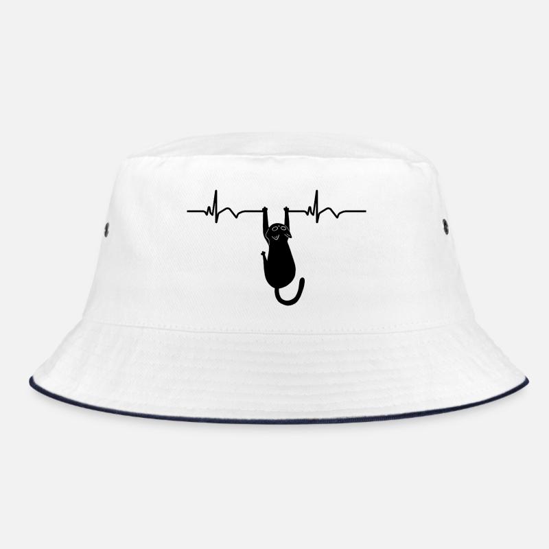 Katze EKG Herzfrequenz Herzschlag Bucket Hat