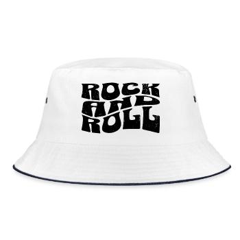 Rock and Roll logo design - Bucket Hat - white/navy - Front