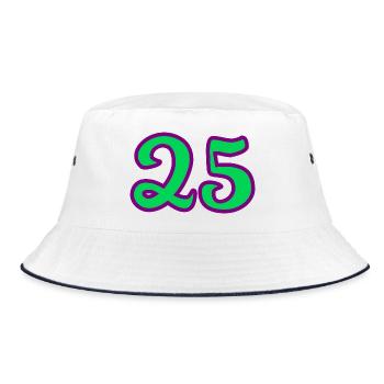 25. 25 JAHRE. 25. JUBILÄUM. 25 JAHRESJUBILÄUM. - Bucket Hat - Weiß/Navy - Vorne