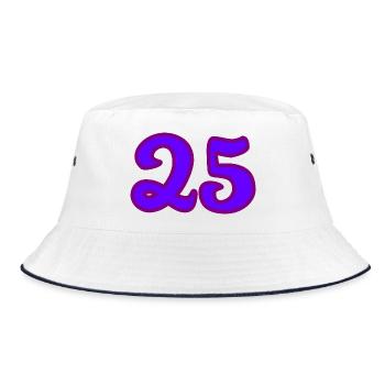 25. 25 JAHRE. 25. JUBILÄUM. 25 JAHRESJUBILÄUM. - Bucket Hat - Weiß/Navy - Vorne