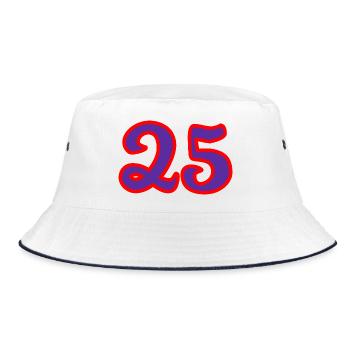 25. 25 JAHRE. 25. JUBILÄUM. 25 JAHRESJUBILÄUM. - Bucket Hat - Weiß/Navy - Vorne