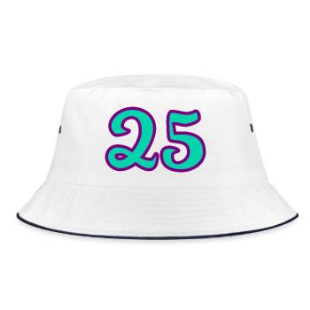 25. 25 JAHRE. 25. JUBILÄUM. 25 JAHRESJUBILÄUM. - Bucket Hat - Weiß/Navy - Vorne