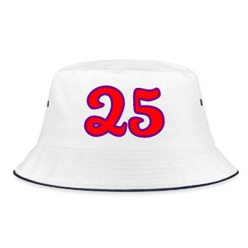 25. 25 JAHRE. 25. JUBILÄUM. 25 JAHRESJUBILÄUM. - Bucket Hat - Weiß/Navy - Vorne
