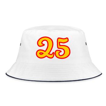 25. 25 JAHRE. 25. JUBILÄUM. 25 JAHRESJUBILÄUM. - Bucket Hat - Weiß/Navy - Vorne