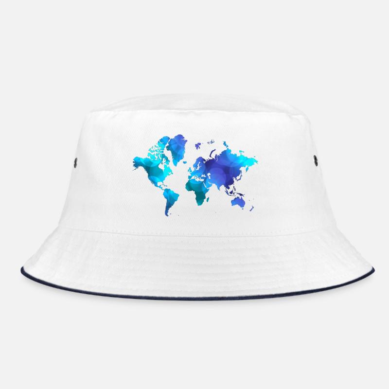 Weltkarte Blaue Träume Bucket Hat