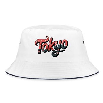 Tokyo - Logo japonais vintage - Bob - blanc/marine - Devant