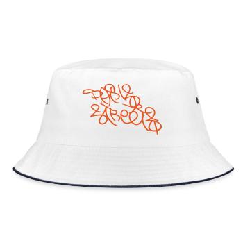 Orange Parisian Graffiti - Bucket Hat - white/navy - Front