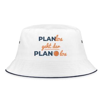 Planlos geht der Plan los – Humor Design - Bucket Hat - Weiß/Navy - Vorne