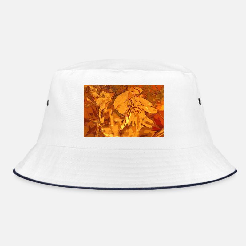 Ockerfantasie - Bucket Hat - Weiß/Navy
