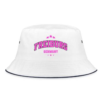 Freiburg Pink City Emblem - Bucket Hat - white/navy - Front