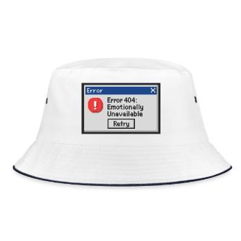 Error 404 - Emotionally Unavailable - Bucket Hat - Weiß/Navy - Vorne