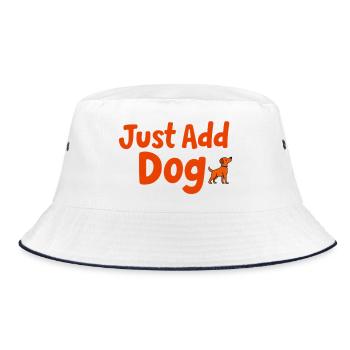 Just Add Dog Print - Bucket Hat - white/navy - Front
