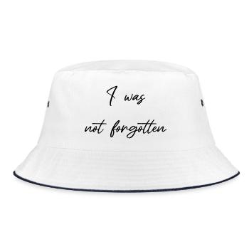 Ich wurde nicht vergessen  Ermutigung - Not forgot - Bucket Hat - Weiß/Navy - Vorne