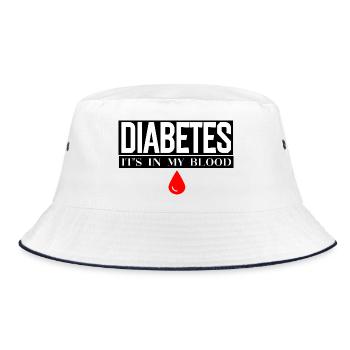 Diabetes liegt in meinem Blut - Bucket Hat - Weiß/Navy - Vorne
