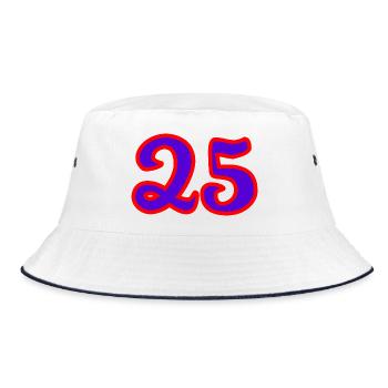 25. 25 JAHRE. 25. JUBILÄUM. 25 JAHRESJUBILÄUM. - Bucket Hat - Weiß/Navy - Vorne