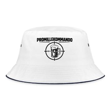 Promille Kommando  - Bucket Hat - Weiß/Navy - Vorne