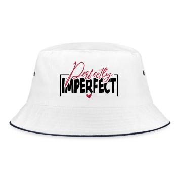 Perfectly Imperfect - Bucket Hat - white/navy - Front