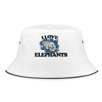 J’adore les éléphants et les roses bleues - Bob - blanc/marine - Devant