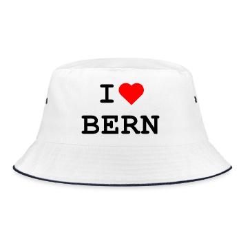 I love Bern - Ich liebe Bern - Bucket Hat - white/navy - Front