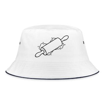 Rolling Pin Baking Roll Flour Outline - Bucket Hat - white/navy - Front