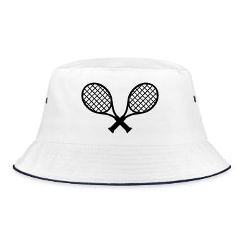 Tennis Schläger Rackets - Bucket Hat - white/navy - Front