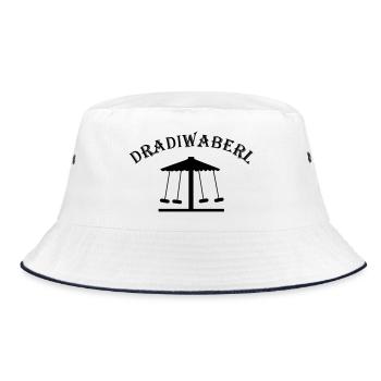 Dradiwaberl – Austrian dialect carousel - Bucket Hat - white/navy - Front