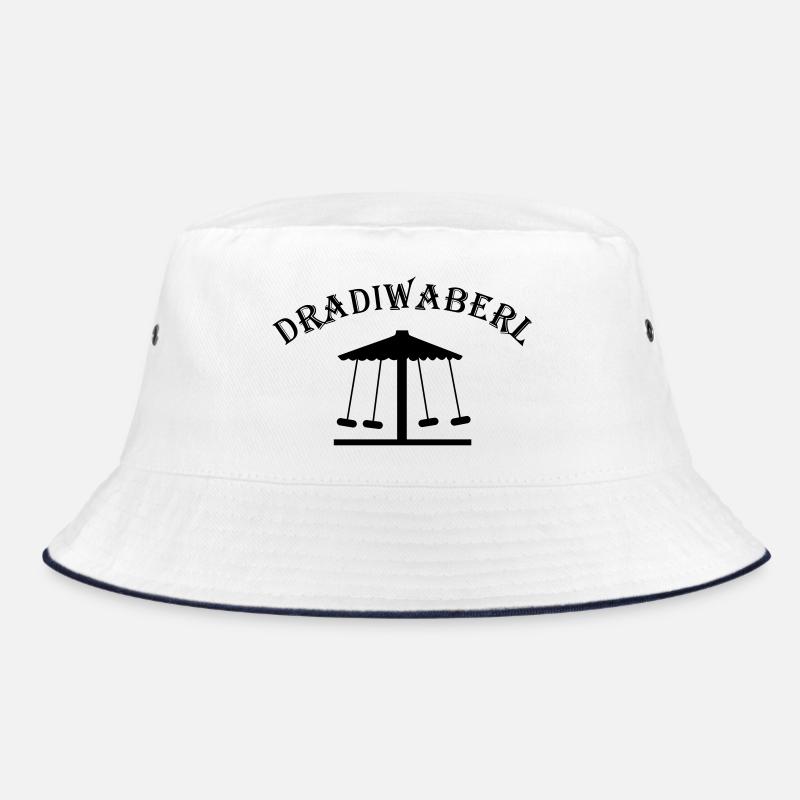Dradiwaberl – Austrian dialect carousel - Bucket Hat - white/navy