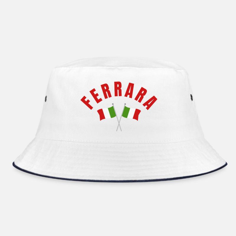 Ferrara Italy Flags Emblem - Bucket Hat - white/navy