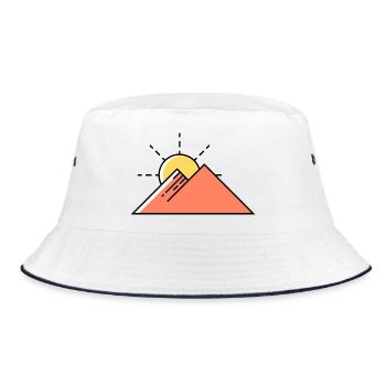 Berge Sonne Natur - Bucket Hat - Weiß/Navy - Vorne