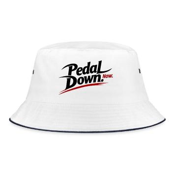 Roter Pinselstrich Now - Bucket Hat - Weiß/Navy - Vorne