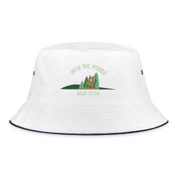 Bear style in the forest illustration - Bucket Hat - white/navy - Front