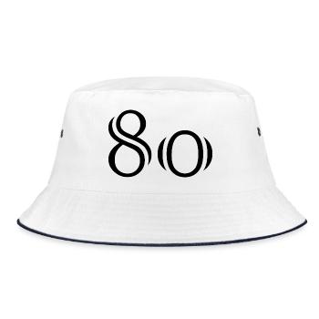80. 80 JAHRE. 80. JUBILÄUM. 80-JAHRES-JUBILÄUM. - Bucket Hat - Weiß/Navy - Vorne