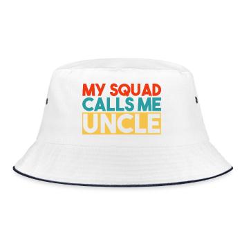 My Squad Calls Me Uncle Bold Retro Typography Art - Bucket Hat - white/navy - Front