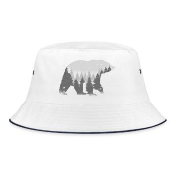 Forest Spirit Bear - Bucket Hat - white/navy - Front
