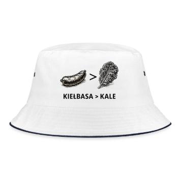 Kielbasa Greater Than Kale - Bucket Hat - white/navy - Front