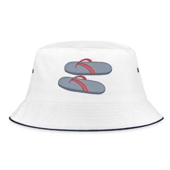 Conception de tongs de plage - Bob - blanc/marine - Devant