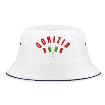 Gorizia Crossed Italian Flaggen - Bucket Hat - Weiß/Navy - Vorne