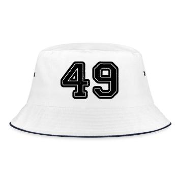49 - Bucket Hat - white/navy - Front
