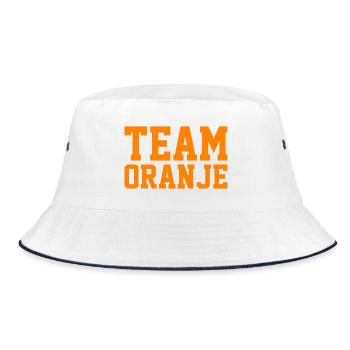 Team Oranje - Nederland - Netherlands Niederlande - Bucket Hat - Weiß/Navy - Vorne