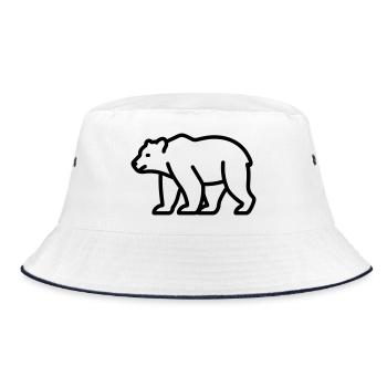 Bär - Bucket Hat - Weiß/Navy - Vorne